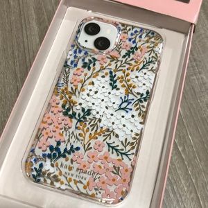 iPhone 13 Kate Spade multi floral and clear case. Antimicrobial.